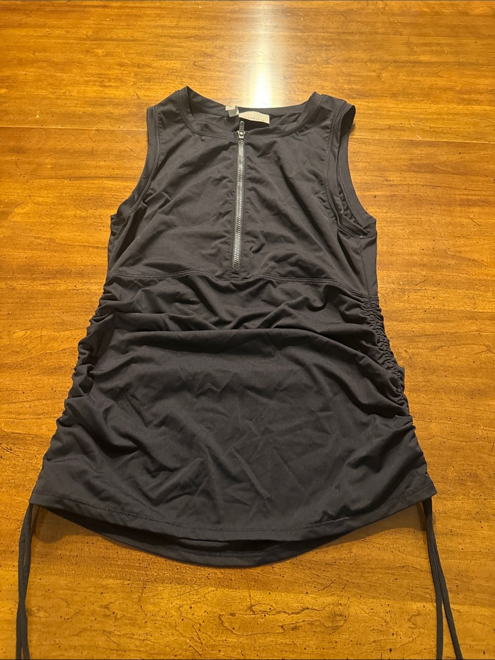 Athleta Zip-Front Ruched Swim Bikini Top